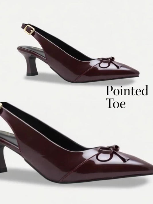 Women’s Patent Slingback Heels – Pointed Toe Elegant Party Pumps